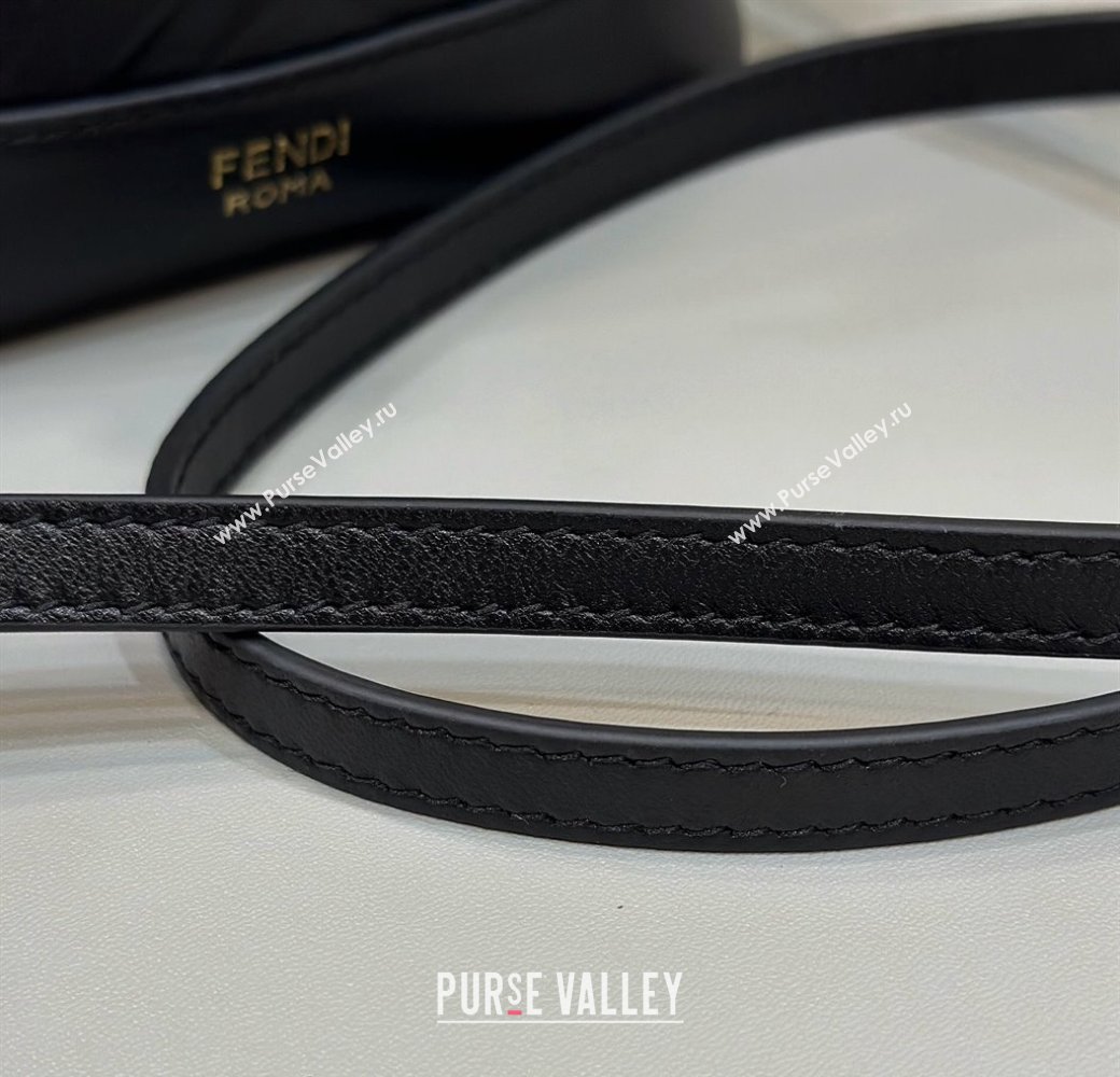 Fendi Mon Tresor Mini Bucket Bag in FF Leather Black 2024 8637 (CL-240416014)