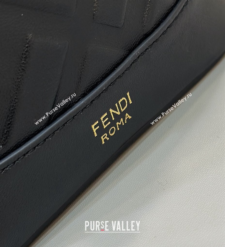 Fendi Mon Tresor Mini Bucket Bag in FF Leather Black 2024 8637 (CL-240416014)