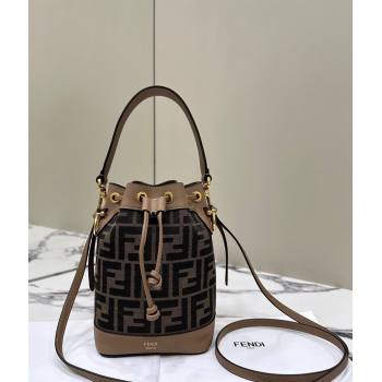 Fendi Mon Tresor Mini Bucket Bag in Brown FF Fabric 2024 8637 0416 (CL-240416017)