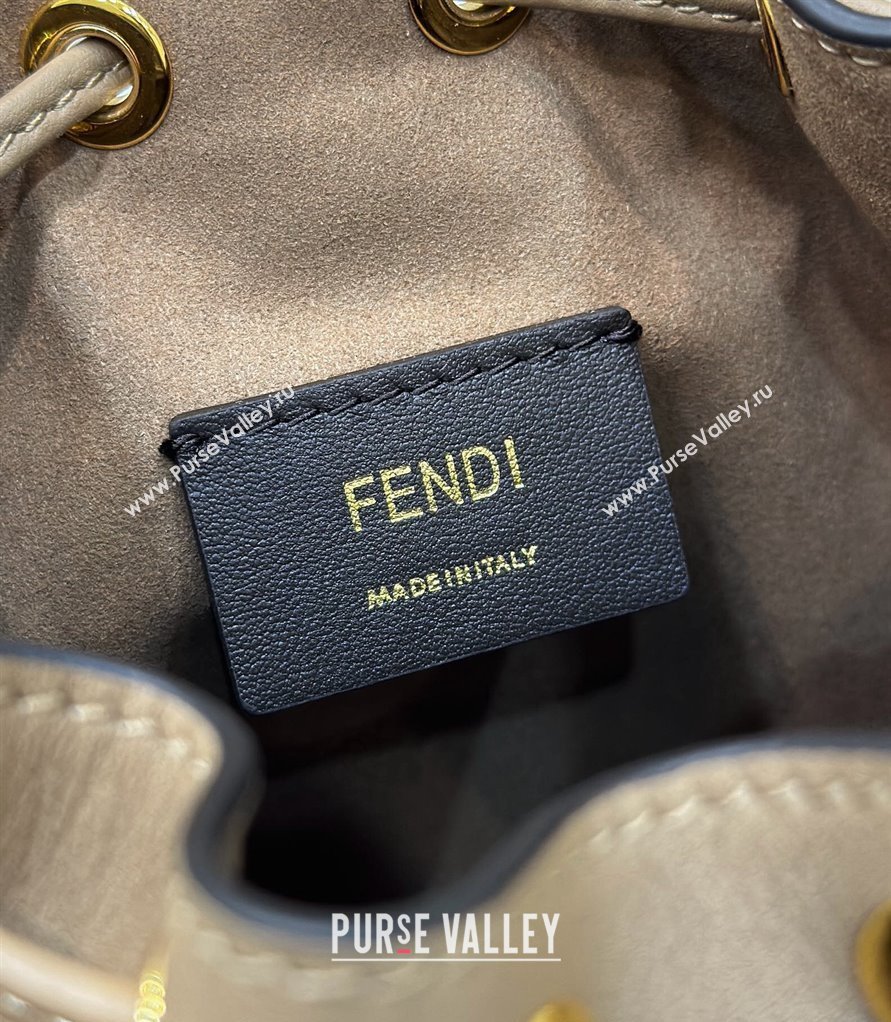 Fendi Mon Tresor Mini Bucket Bag in Brown FF Fabric 2024 8637 0416 (CL-240416017)