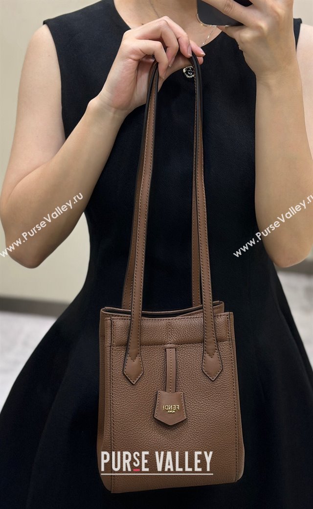 Fendi Origami Mini Bag in Leather that can be transformed Brown 2024 8626 TOP (CL-240416018)