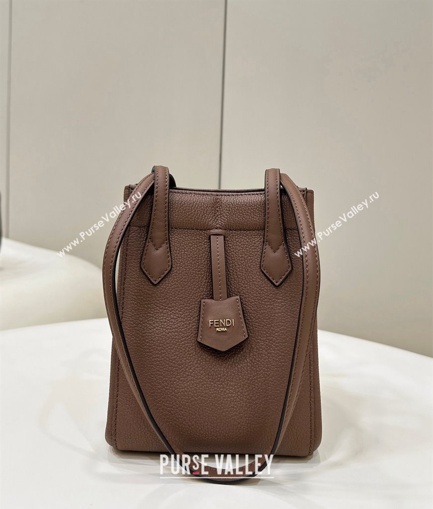 Fendi Origami Mini Bag in Leather that can be transformed Brown 2024 8626 TOP (CL-240416018)