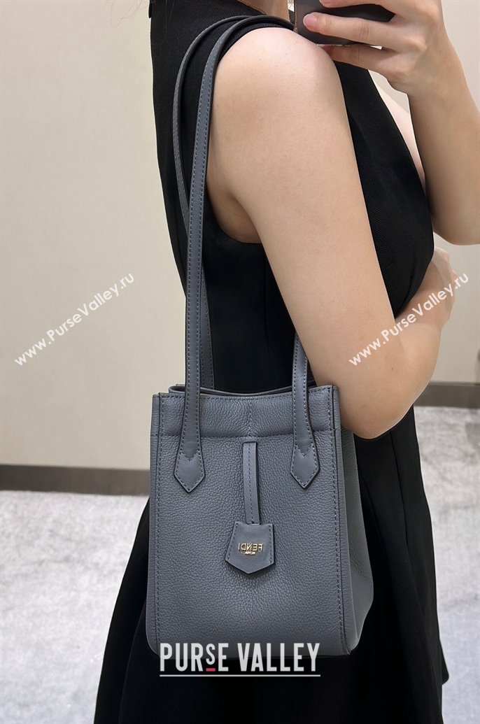 Fendi Origami Mini Bag in Leather that can be transformed Grey Blue 2024 8626 TOP (CL-240416020)