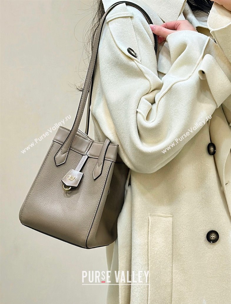 Fendi Origami Mini Bag in Leather that can be transformed Grey 2 2024 8626 TOP (CL-240416023)