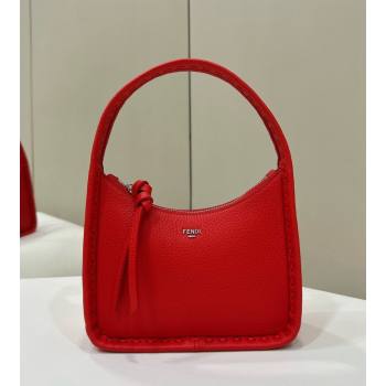 Fendi Mini Fendessence Hobo bag in Grained Calfskin with Topstitches Red 2024 80165 (CL-240416001)
