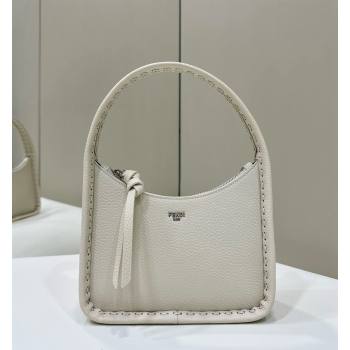 Fendi Mini Fendessence Hobo bag in Grained Calfskin with Topstitches White 2024 80165 (CL-240416002)