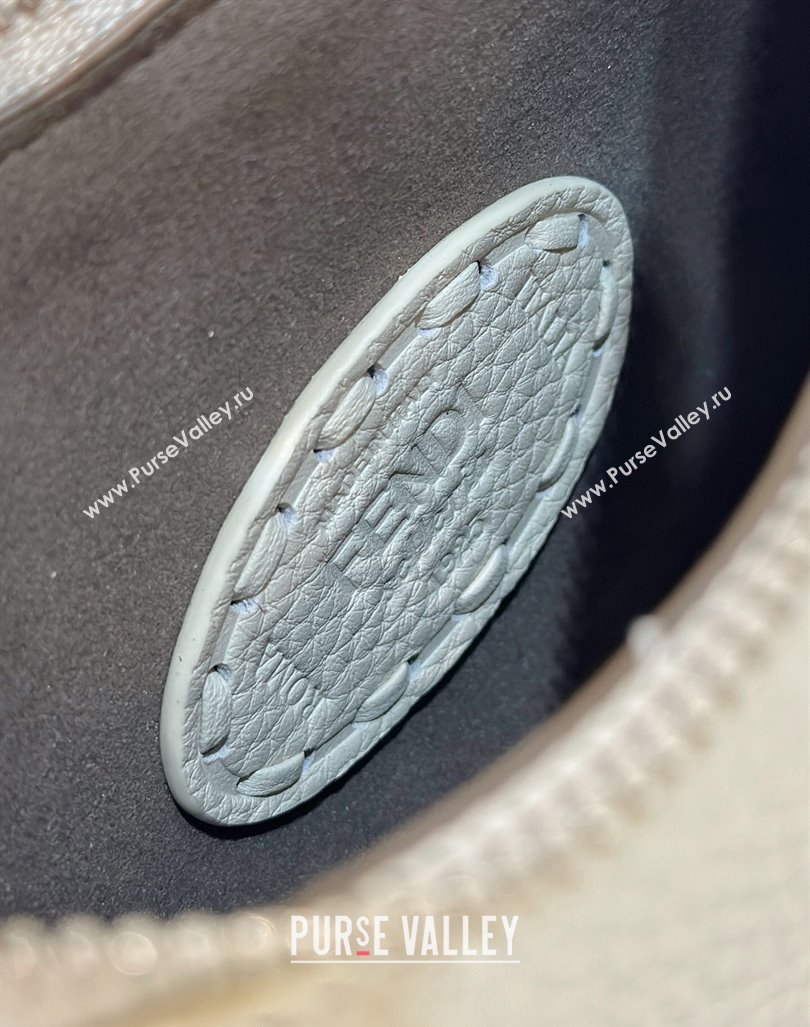 Fendi Mini Fendessence Hobo bag in Grained Calfskin with Topstitches White 2024 80165 (CL-240416002)