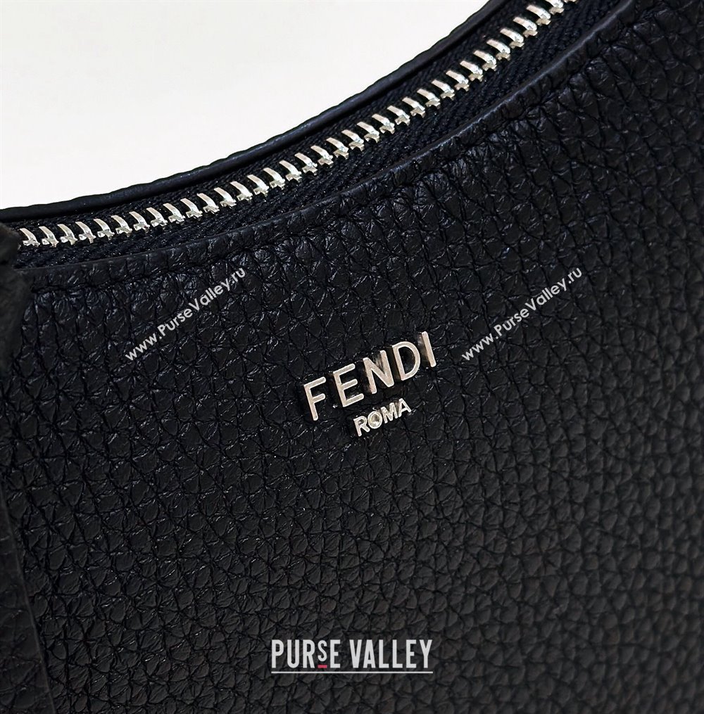 Fendi Mini Fendessence Hobo bag in Grained Calfskin with Topstitches Black 2024 80165 (CL-240416003)