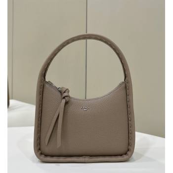 Fendi Mini Fendessence Hobo bag in Grained Calfskin with Topstitches Grey 2024 80165 (CL-240416004)