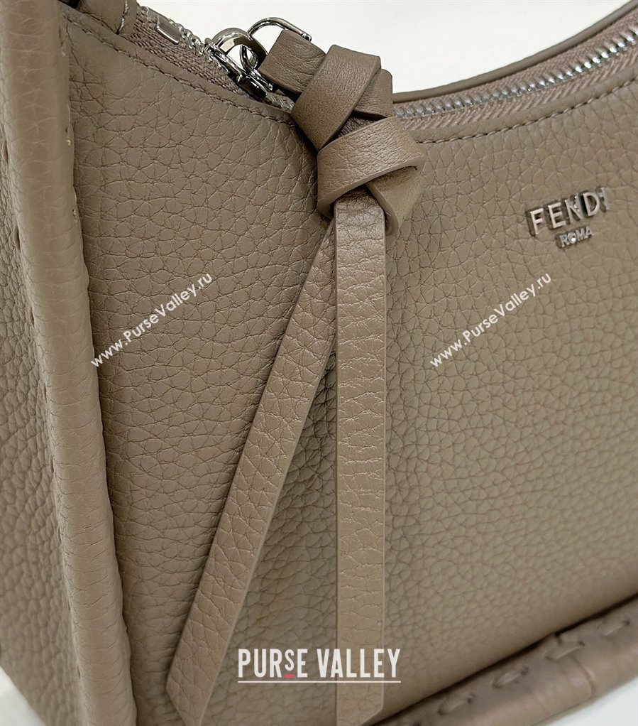 Fendi Mini Fendessence Hobo bag in Grained Calfskin with Topstitches Grey 2024 80165 (CL-240416004)