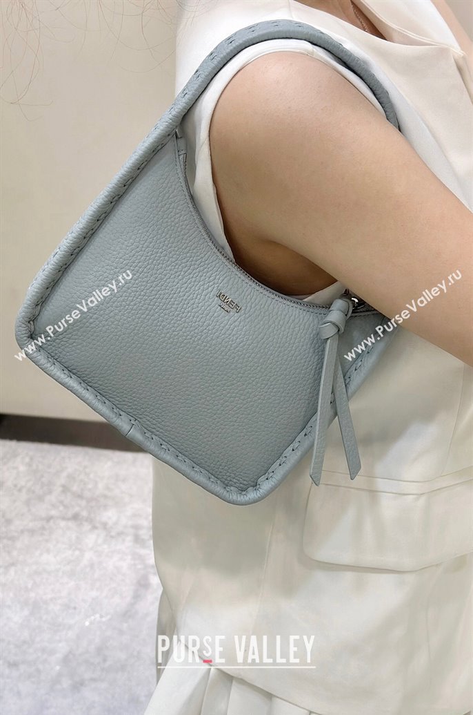 Fendi Mini Fendessence Hobo bag in Grained Calfskin with Topstitches Light Blue 2024 80165 (CL-240416006)