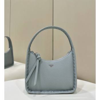 Fendi Mini Fendessence Hobo bag in Grained Calfskin with Topstitches Light Blue 2024 80165 (CL-240416006)
