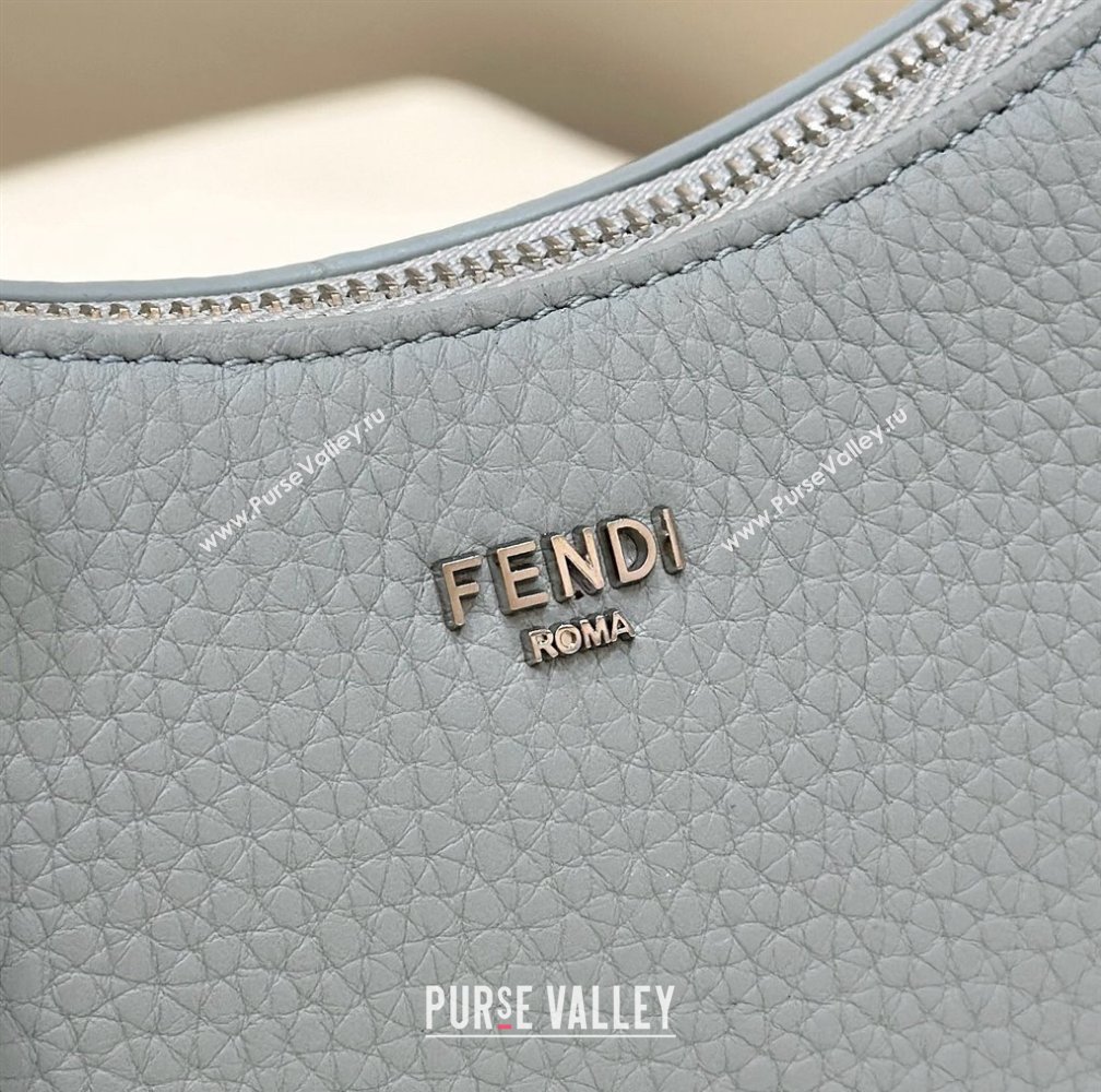 Fendi Mini Fendessence Hobo bag in Grained Calfskin with Topstitches Light Blue 2024 80165 (CL-240416006)