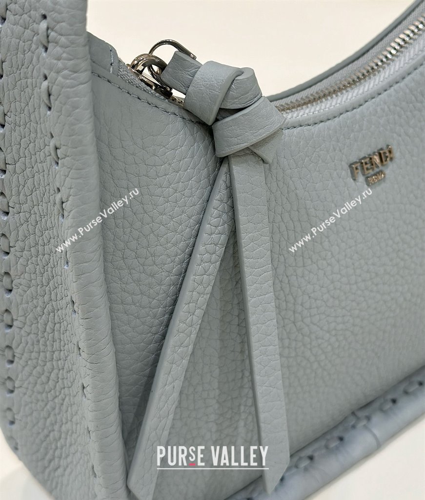 Fendi Mini Fendessence Hobo bag in Grained Calfskin with Topstitches Light Blue 2024 80165 (CL-240416006)