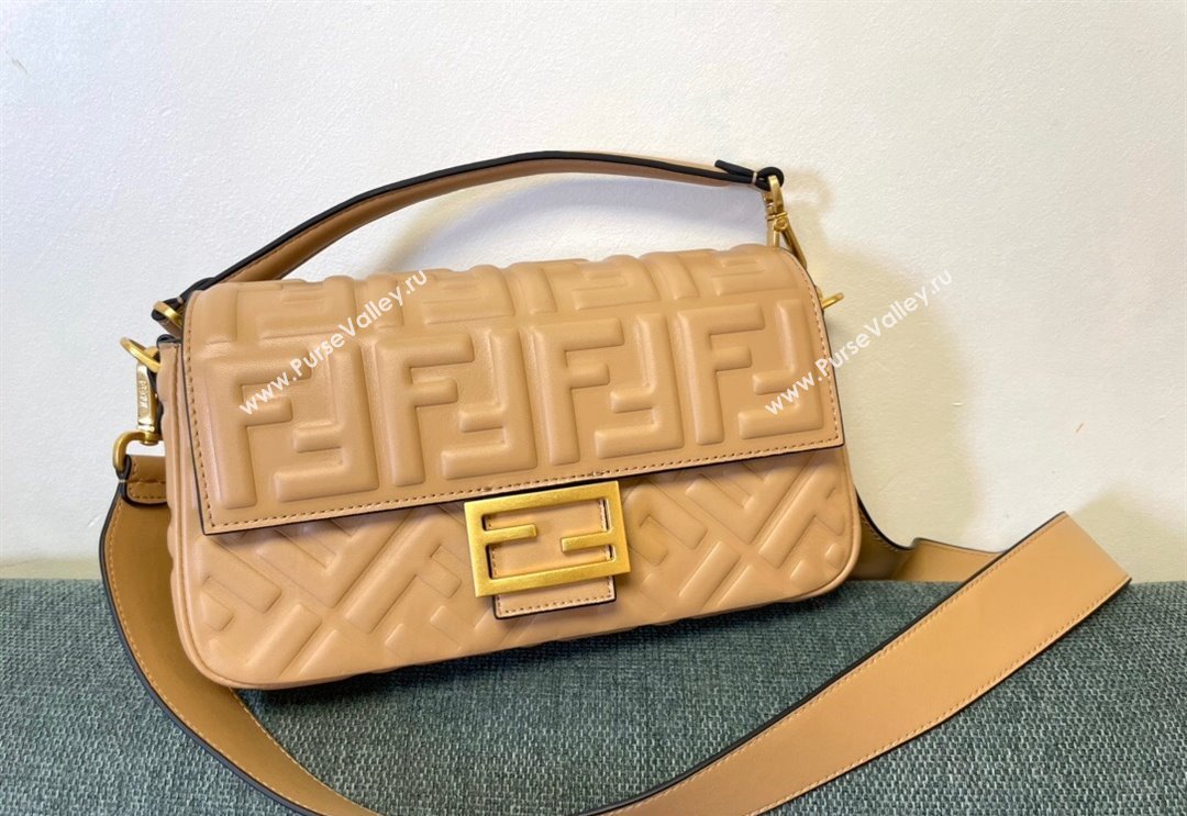 Fendi Baguette Medium Nappa Leather Bag Apricot 2024 0135 (AF-240523088)