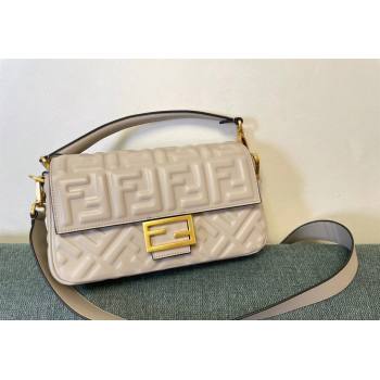 Fendi Baguette Medium Nappa Leather Bag Light Grey 2024 0135 (AF-240523089)