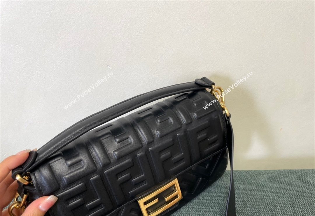 Fendi Baguette Medium Nappa Leather Bag Black 2024 0135 (AF-240523090)