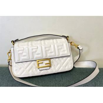 Fendi Baguette Medium Nappa Leather Bag White 2024 0135 (AF-240523091)