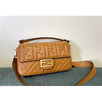 Fendi Baguette Medium Nappa Leather Bag Caramel Brown 2024 0135 (AF-240523092)