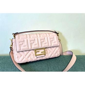 Fendi Baguette Medium Nappa Leather Bag Light Pink 2024 0135 (AF-240523093)