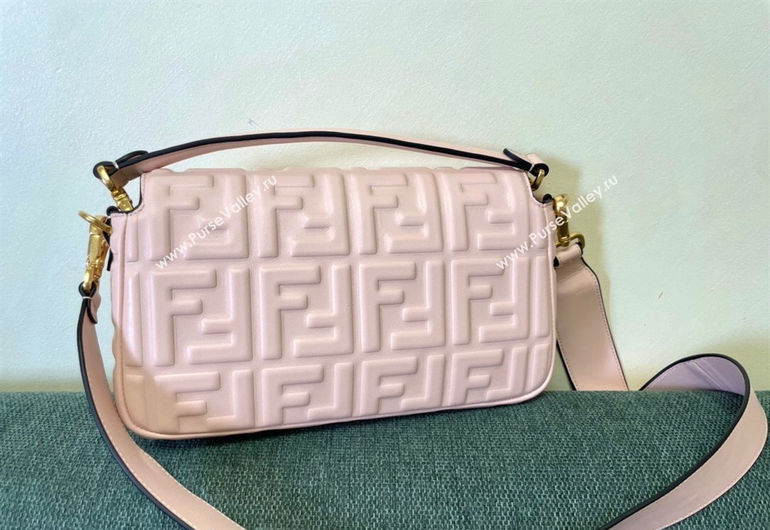 Fendi Baguette Medium Nappa Leather Bag Light Pink 2024 0135 (AF-240523093)