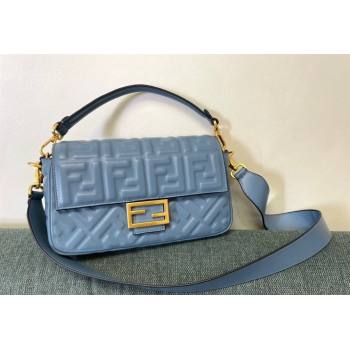 Fendi Baguette Medium Nappa Leather Bag Dusty Blue 2024 0135 (AF-240523094)