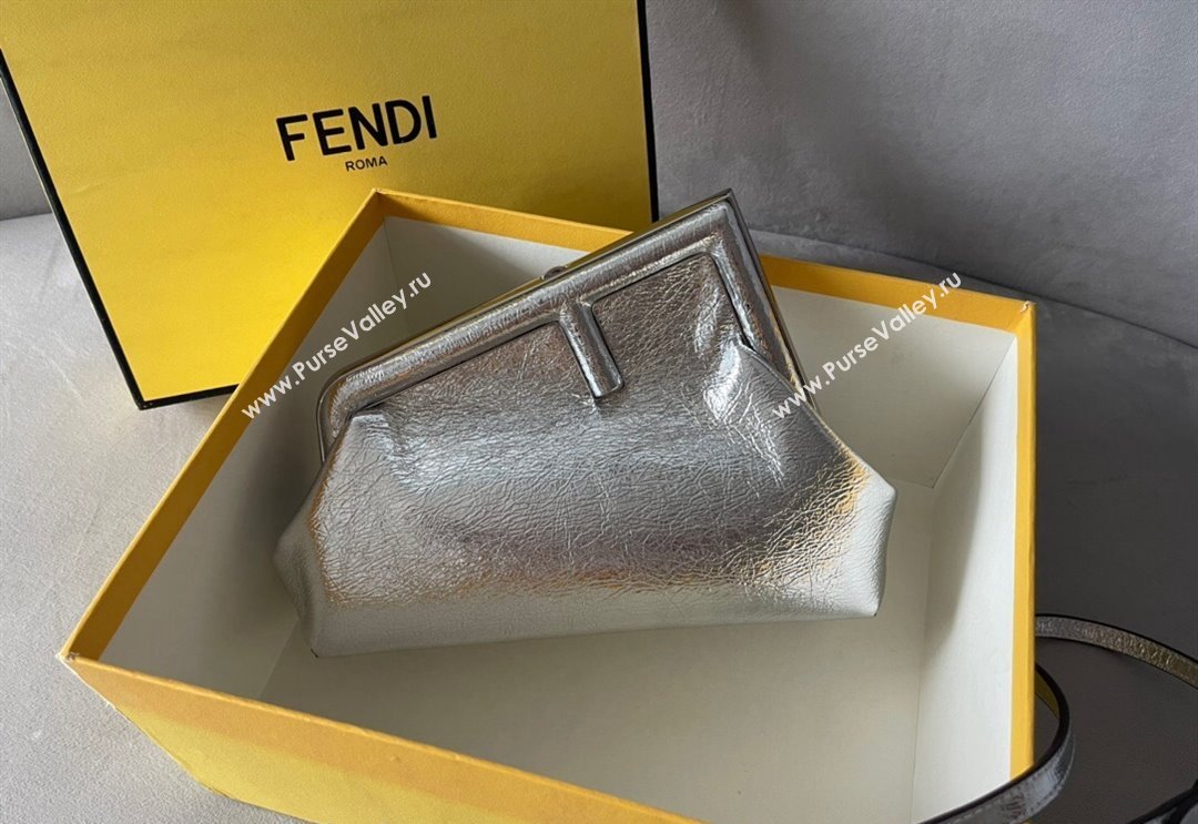 Fendi First Small Leather Bag Silver 2024 0523 (AF-240523097)