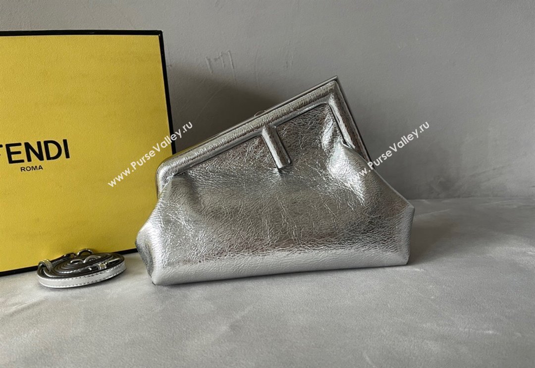 Fendi First Small Leather Bag Silver 2024 0523 (AF-240523097)