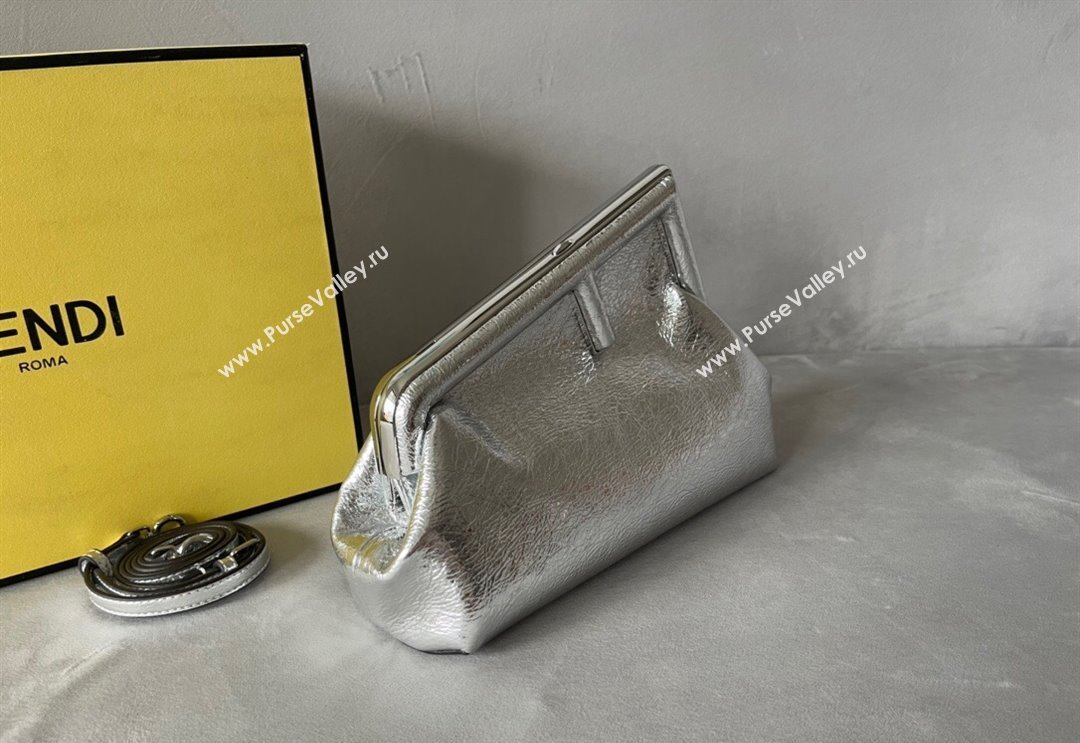 Fendi First Small Leather Bag Silver 2024 0523 (AF-240523097)