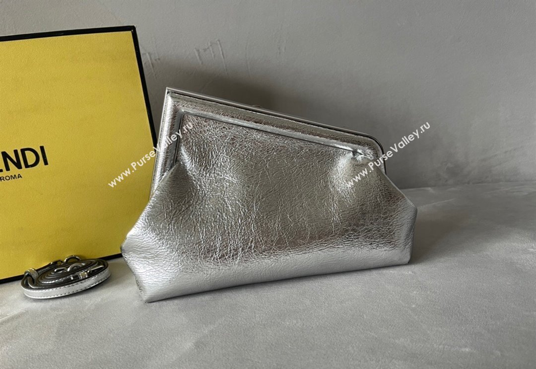 Fendi First Small Leather Bag Silver 2024 0523 (AF-240523097)