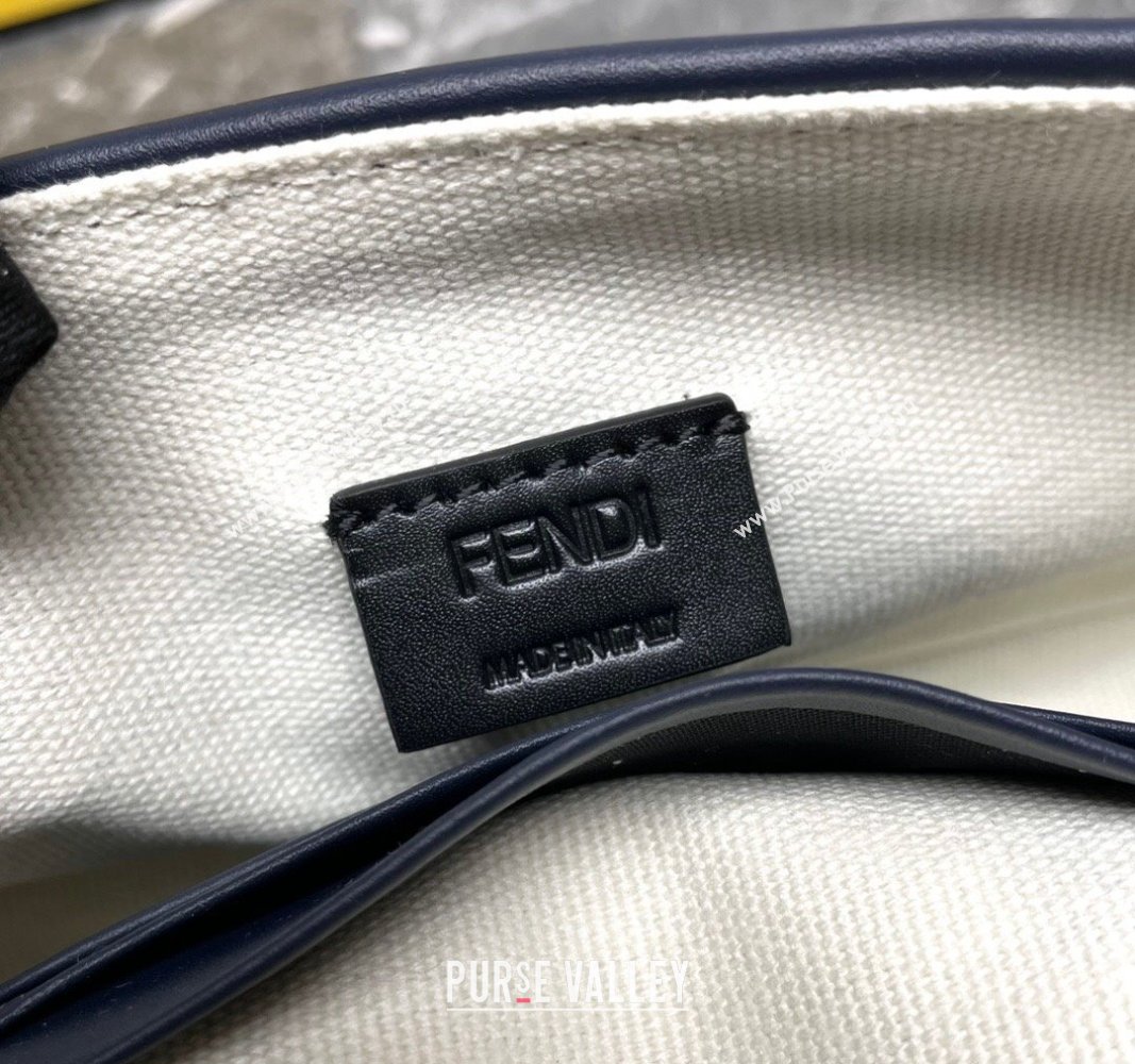 Fendi Baguette Mini Bag in Multicolor Canvas bag with FF Embroidery Blue 2024 0523 (AF-240523102)