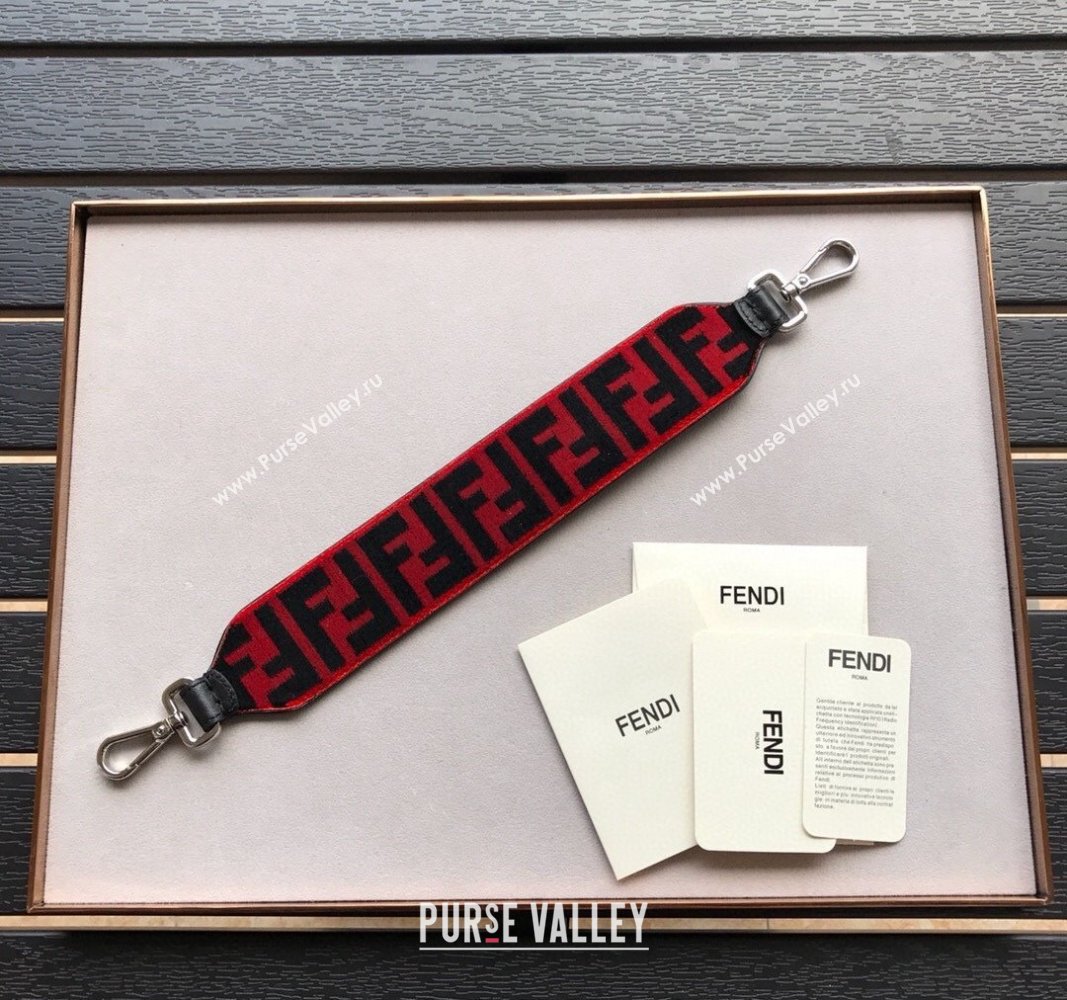 Fendi Strap You Velvet Shoulder Strap Red/Black 2024 ( No Refund or Change) (CL-240523117)