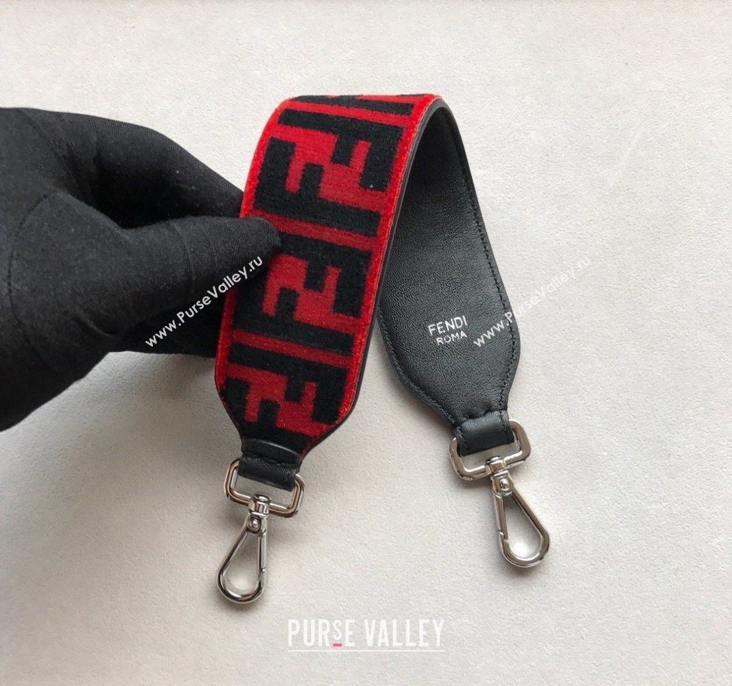 Fendi Strap You Velvet Shoulder Strap Red/Black 2024 ( No Refund or Change) (CL-240523117)