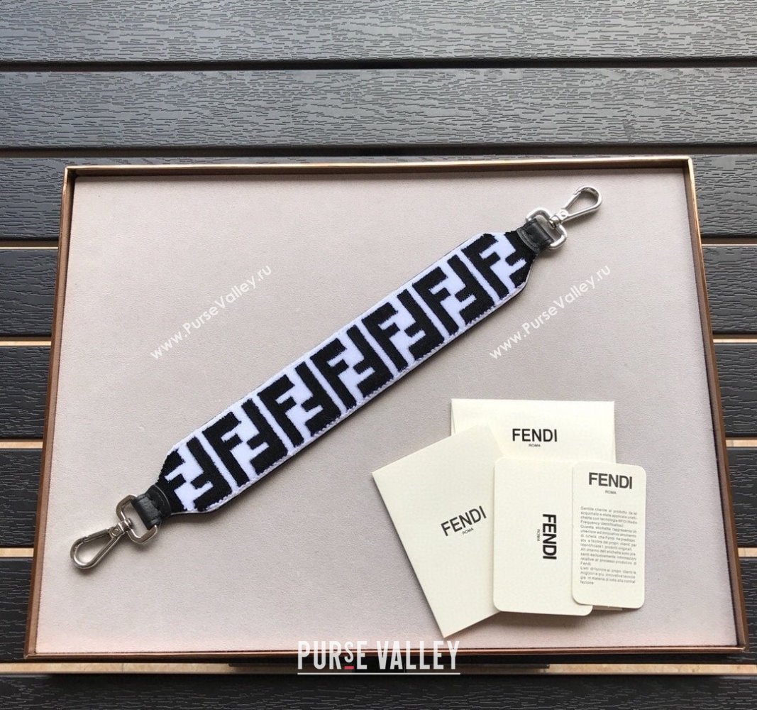 Fendi Strap You Velvet Shoulder Strap White/Black 2024 ( No Refund or Change) (CL-240523118)