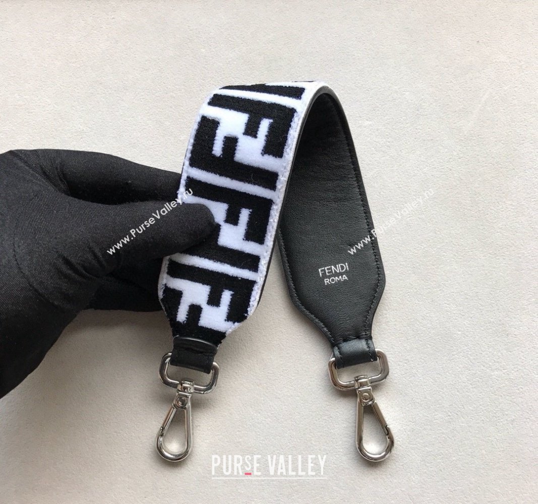 Fendi Strap You Velvet Shoulder Strap White/Black 2024 ( No Refund or Change) (CL-240523118)