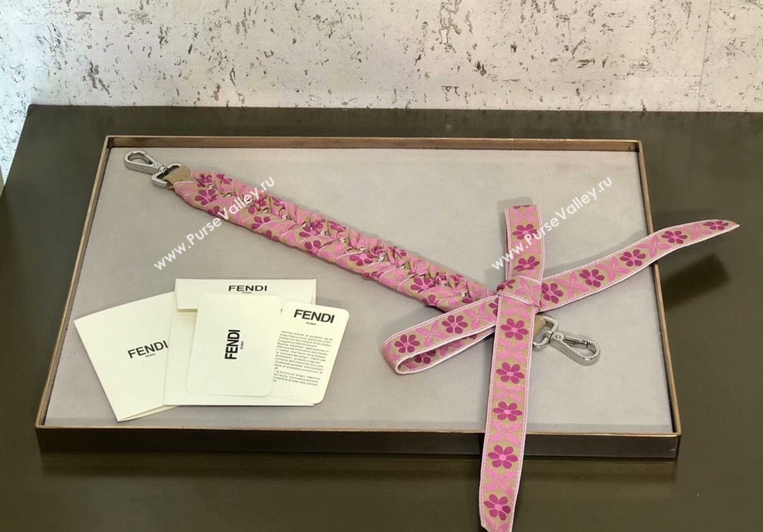 Fendi Strap You Pink Bloom Shoulder Strap with Bow 2024 ( No Refund or Change) (CL-240523119)