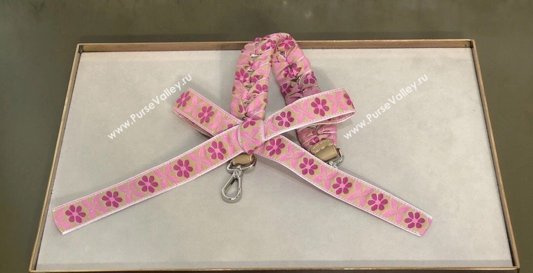 Fendi Strap You Pink Bloom Shoulder Strap with Bow 2024 ( No Refund or Change) (CL-240523119)