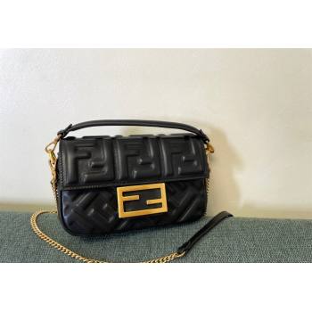 Fendi Baguette Mini Nappa Leather Bag Black 2024 0135 (AF-240523081)