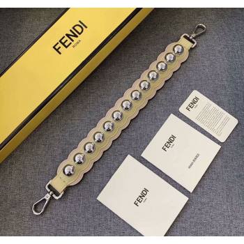 Fendi Strap You Waved Leather Shoulder Strap with Round Studs Yellow/Pink 2024 ( No Refund or Change) (CL-240523127)