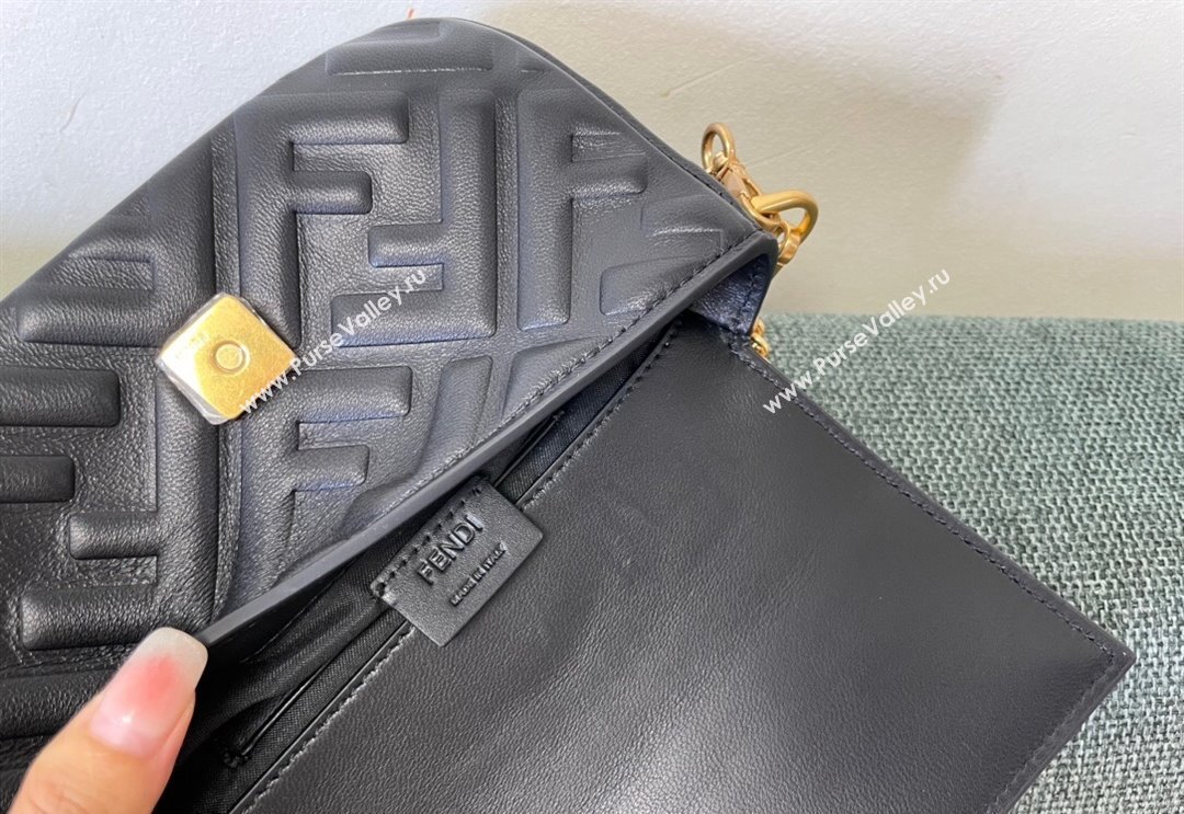 Fendi Baguette Mini Nappa Leather Bag Black 2024 0135 (AF-240523081)