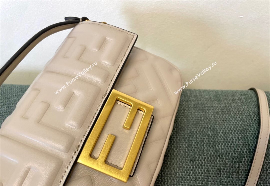 Fendi Baguette Mini Nappa Leather Bag Light Grey 2024 0135 (AF-240523082)