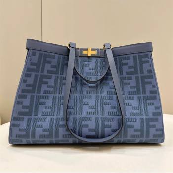 Fendi Medium X-Tote Bag in FF Canvas 8265A Sky Blue 2024 Top 0523 (CL-240523130)