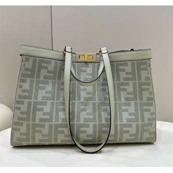 Fendi Medium X-Tote Bag in FF Canvas 8265A Light Green 2024 Top 0523 (CL-240523133)