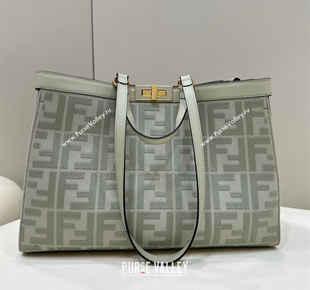 Fendi Medium X-Tote Bag in FF Canvas 8265A Light Green 2024 Top 0523 (CL-240523133)