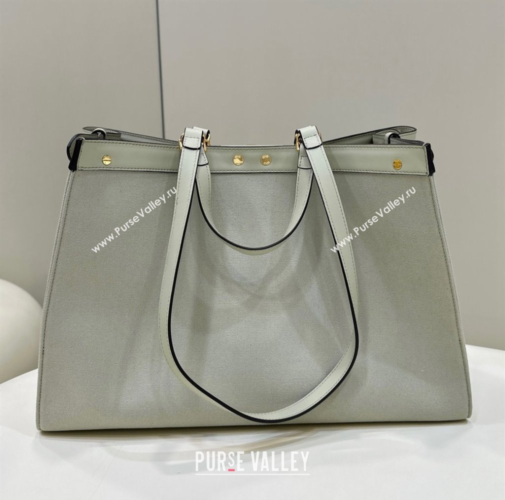 Fendi Medium X-Tote Bag in FF Canvas 8265A Light Green 2024 Top 0523 (CL-240523133)