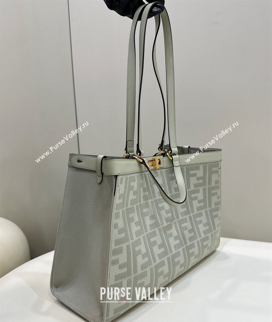 Fendi Medium X-Tote Bag in FF Canvas 8265A Light Green 2024 Top 0523 (CL-240523133)