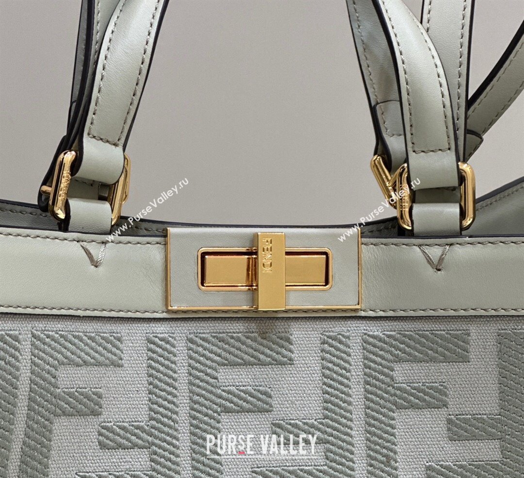 Fendi Medium X-Tote Bag in FF Canvas 8265A Light Green 2024 Top 0523 (CL-240523133)