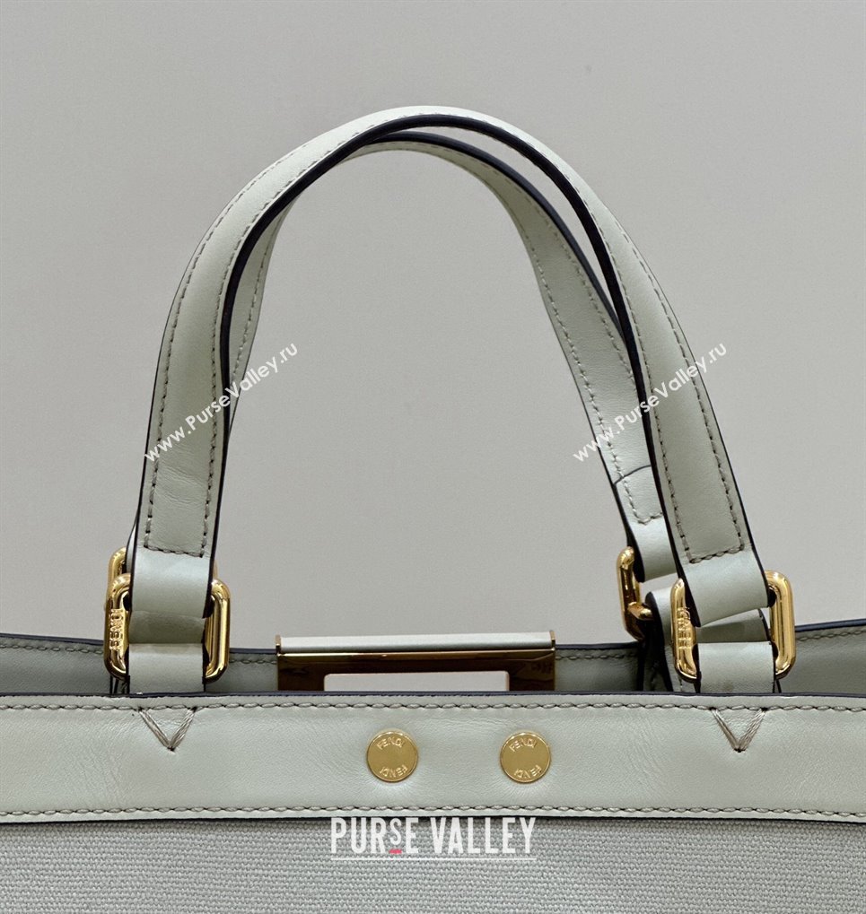 Fendi Medium X-Tote Bag in FF Canvas 8265A Light Green 2024 Top 0523 (CL-240523133)
