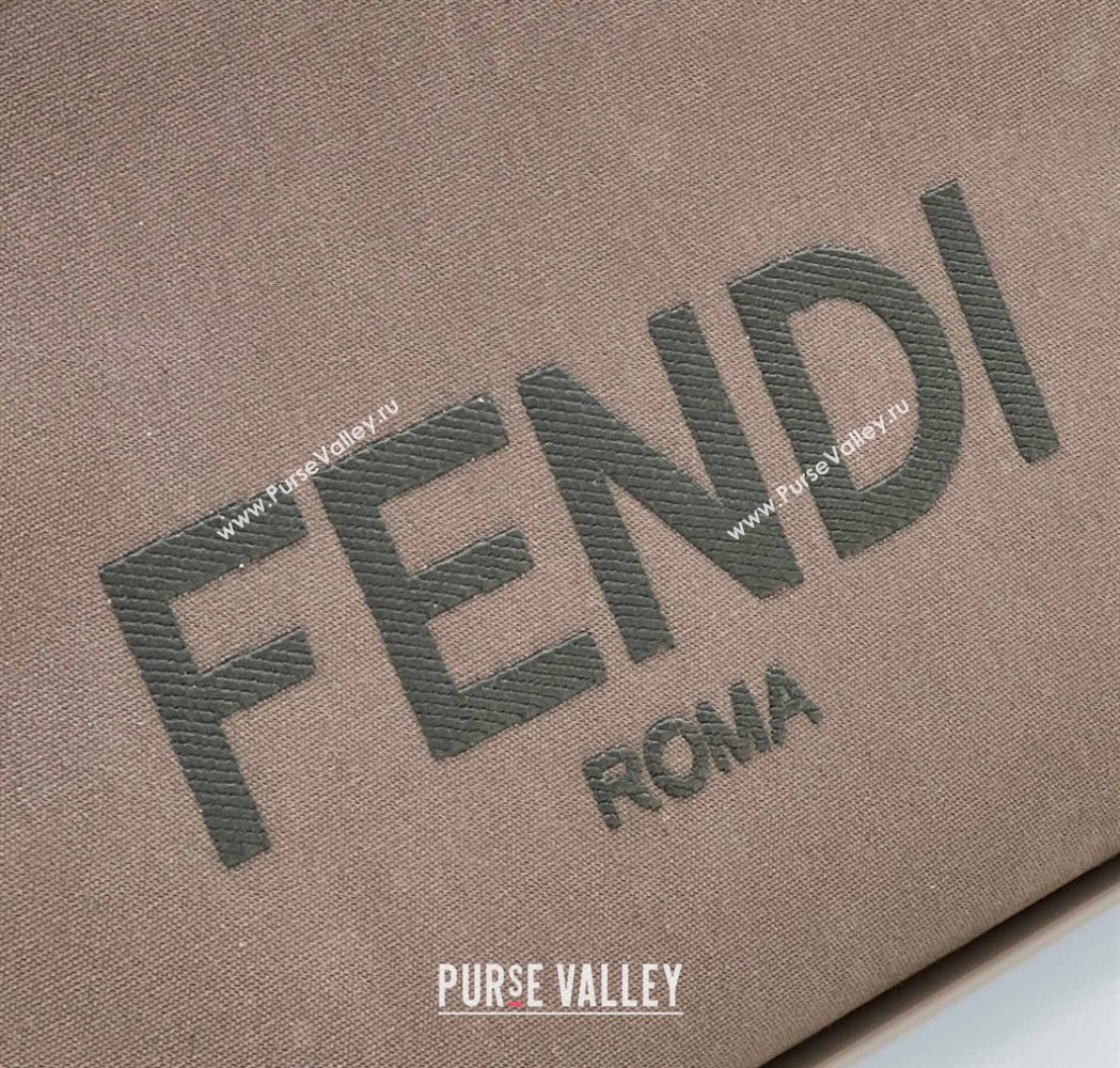 Fendi Medium X-Tote Bag in FF Canvas 8265A Green/Brown 2024 Top 0523 (CL-240523141)