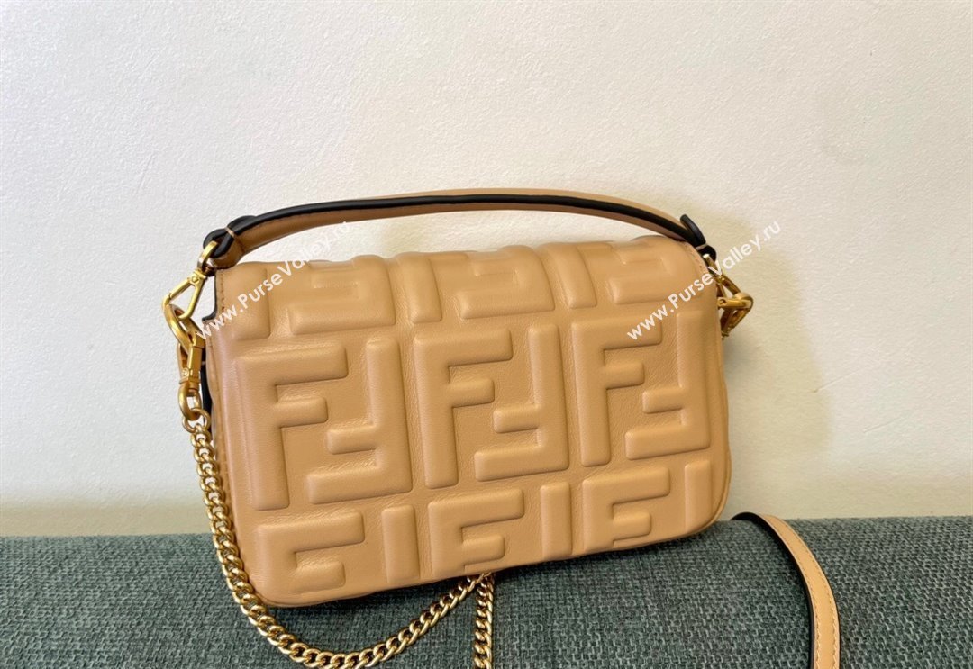 Fendi Baguette Mini Nappa Leather Bag Apricot 2024 0135 (AF-240523083)